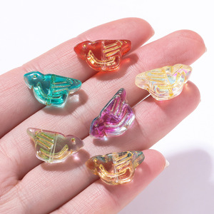 ลูกปัดแก้วรูปนกขนาดเล็กพร้อมรูตรงสำหรับทำเครื่องประดับ DIY - Product Image 3