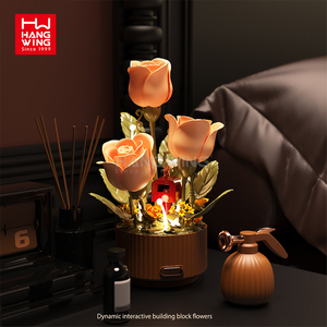 Nuevo 2025 Kiss Bloques de Construcción de Plástico DIY 3D Pop-up RC de Ensamblaje Manual con Iluminación Dinámica, Diseño de Jardín Floreciente y Flor Eterna - Product Image 2