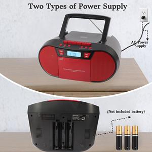 เครื่องเล่นซีดีแบบพกพาสไตล์เรโทร พร้อมวิทยุ AM/FM ลำโพงคู่ และรีโมทคอนโทรล สำหรับใช้ในบ้านและการเรียนรู้ - Product Image 3