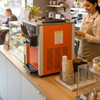 3-smaken nieuwe, productieve soft-serve ijsmachine voor op het aanrecht met opties voor yoghurt, fruit & melk
