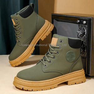 Fashionable Men's Winter Autumn Ankle Bootie Short <b>Boots</b> Korean Version Waterproof Breathable Thick Sole <b>Lightweight</b> Anti-slip - Product Image 3