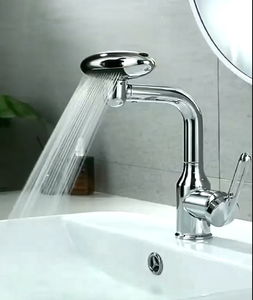 Mezclador de grifo de lavabo cromado de un solo mango de 4 Funciones cartucho de cerámica montado en cubierta - Product Image 2