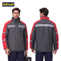 Veste de travail rembourrée haute visibilité, réfléchissante, imperméable, uniforme d'hiver personnalisé pour le contrôle de la circulation, pour hommes