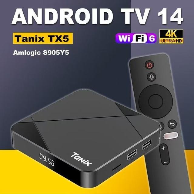 Popular Tanix TX5 Set-top Box Amlogic S905Y5 Android14 Wifi6 2gb/4gb ram Voice Remote Control TV BOX