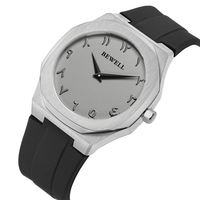 Montre design à deux aiguilles en acier inoxydable avec boucle en silicone Bracelet en silicone de luxe en acier inoxydable Montre pour homme 5 atm résistante à l'eau