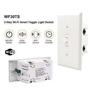 US WiFi Matter 3-Way Switch Push Button Wall Light In-Wall Toggle ON/OFF Switches for Smart Home Automation ETL FCC 15A 120V