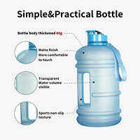 Bouteilles d'eau motivantes avec marqueur de temps, bouteille d'eau d'un demi-gallon (2200 ml), gourde en plastique de 74 oz pour le sport