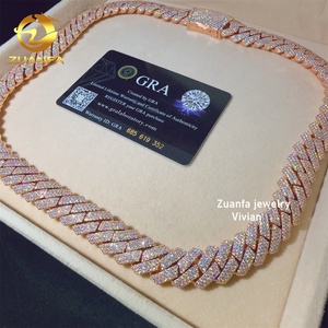 <span class=keywords><strong>Collana</strong></span> a Catena Cubana in <span class=keywords><strong>Argento</strong></span> Sterling <span class=keywords><strong>925</strong></span> con Diamanti Moissanite VVS da 15mm, Stile Hip Hop - Product Image 6