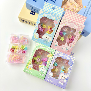 Sweet Elastic Rubber Band Hair <b>Clip</b> Set For Children Princess Series <b>Baby</b> Hair Accessories With Bow Geometric Cartoon Design - Product Image 1