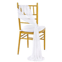 Nœuds de chaise en mousseline pour mariage, sans plis, blancs, pour draperies et décorations d'allée de mariage