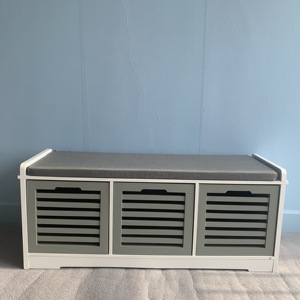 Ghế Giày Lối Vào Có Chỗ Để Đồ & Ghế Ngồi, Ghế Dài Lối Vào Có Đệm, Đồ Nội Thất Tủ Giày, Màu Xám - Product Image 1