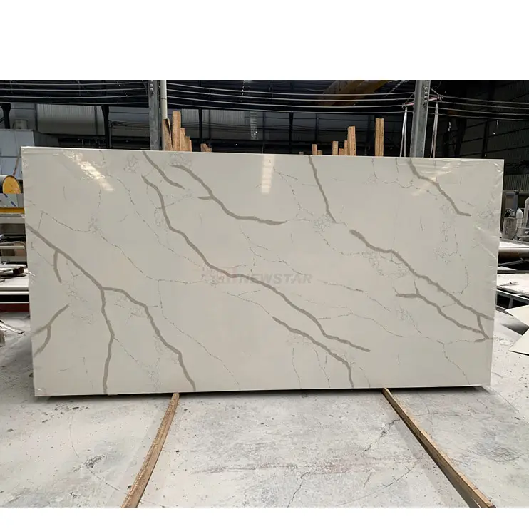 Polished artificial calacatta white quartz vanity countertops kitchen stone marble slab tile quartz slab porcelain tile