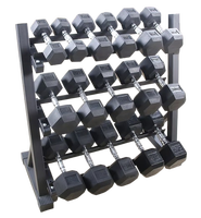 Support de rangement réglable pour haltères à domicile, support d'haltères à 3 niveaux, pour haltères hexagonaux ou autres