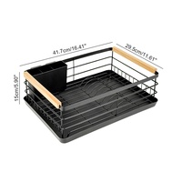 Organisateur de rangement multifonctionnel pour ustensiles de cuisine, égouttoir à vaisselle en métal anti-poussière pour comptoir de cuisine