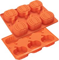 Moule en silicone citrouille pour biscuits, muffins, cupcakes, chocolat et gâteaux, pour Thanksgiving, fait maison