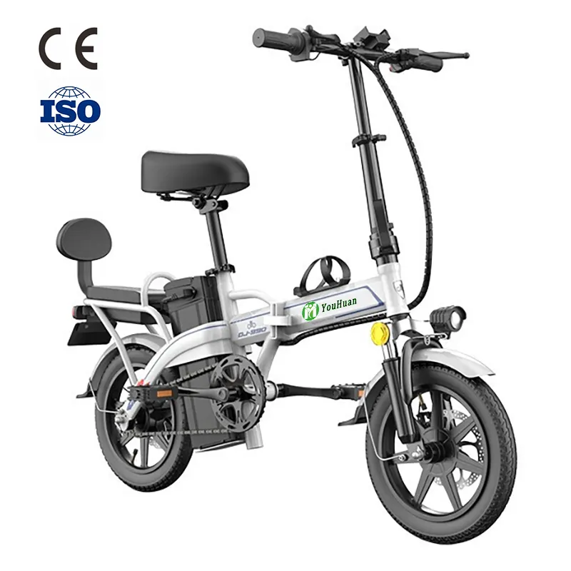 성인 미니 Ebike 350w 48v 리튬 배터리 접이식 전기 자전거 2 좌석 전기 도시 자전거
