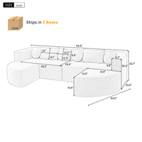 Canapé modulaire sectionnel sans structure, canapé-lit combinable librement, canapé à assise profonde avec fonction de compression