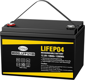 Batterie de stockage d'énergie solaire au lithium rechargeable 12V 24V 100Ah à cycle élevé LiFePo4 pour marine, camping-car, ordinateur portable, jeux - Product Image 1