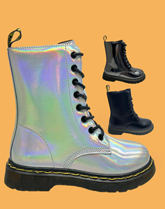 Stivali per Bambine con Design Personalizzato, Stivali Lunghi con Cerniera, Stivali Western con Tacco Grosso e Finitura Lucida - Product Image 1