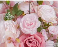 Boule de fleurs artificielle en soie série rose pour centres de table de mariage, décorations de chandelier, fournitures et accessoires pour banquets et événements, vitrine