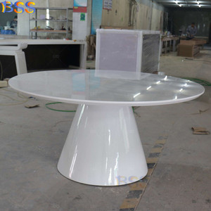 Bàn văn phòng tròn hiện đại màu trắng corian 48 inch bàn tròn nhỏ phòng họp bàn văn phòng tròn và Bộ ghế - Product Image 3