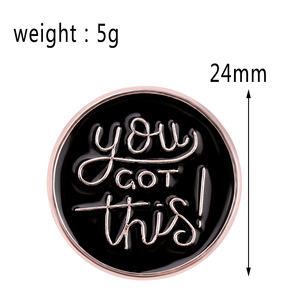 Artesanía de metal de oro rosa personalizada redonda personalizada tienes este logotipo ID nombre de la empresa letra pin insignia esmalte suave solapa pines insignia - Product Image 2