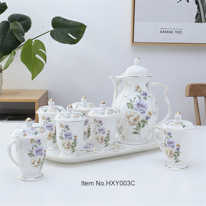 ชุดถ้วยกาแฟเซรามิกทนทานสำหรับร้านอาหาร,ดีไซน์ยอดนิยมเป็นมิตรกับสิ่งแวดล้อมลายดอกไม้ที่แตกต่างกัน - Product Image 4