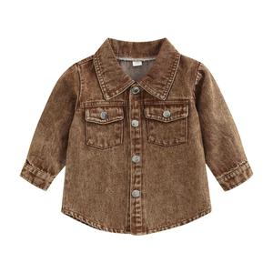 Vêtements pour enfants en gros, <span class=keywords><strong>manteau</strong></span> <span class=keywords><strong>printemps</strong></span>-automne, chemise en jean à manches longues pour garçons, vêtements pour bébés - Product Image 6