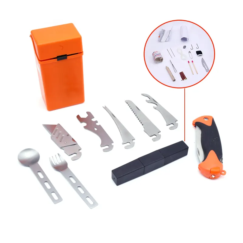 Wholesale price stainless steel outdoor camping gear accessories eating kits with knife spoon fork