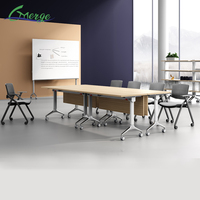 Bureau de formation pliable au design moderne pour écoles et bureaux, table de réunion empilable avec plateau rabattable