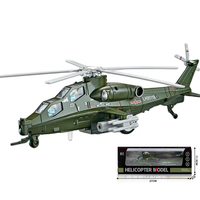 Modèle d'avion militaire en alliage 2024, simulation, friction, lumière, musique, hélicoptère WZ-10, jouets pour enfants