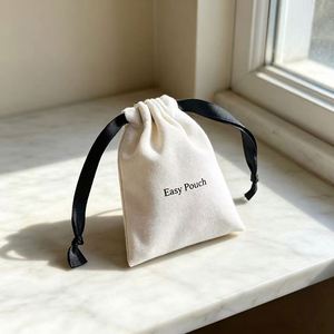 Sac à cordon en toile naturelle de haute qualité, petit sac anti-poussière en coton écologique pour impression DIY - Product Image 4