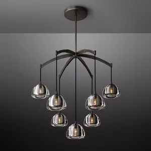 Copper Luxury Light Fixtures Living Dining Room Bar Bedroom Bedside Lamp Water Droplet Simple Crystal Chandelier