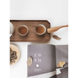 Solid Wood <b>Tea</b> <b>Tray</b> Natural Walnut Wood Single Layer Japanese Minimalist Serving <b>Tray</b> For Residential Use - Product Image 2
