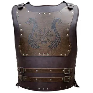 Kostum Holloween untuk Pria Kulit Medieval Kinight Armor Full Body