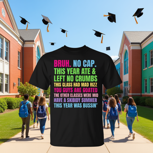 T-shirt unisex in cotone a girocollo a maniche corte con stampa digitale per il ritorno a scuola e la laurea - Product Image 3