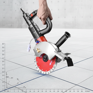 Machine à rainurer les murs <span class=keywords><strong>sans</strong></span> poussière à moteur électrique <span class=keywords><strong>sans</strong></span> balais, machine à rainurer automatique, machine à découper les rainures dans les murs en béton, scie - Product Image 1
