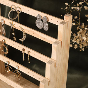 BJ21039 prix de gros bon marché porte-<span class=keywords><strong>bijoux</strong></span> porte-boucle d'oreille en bois nouveau Design support en bois de luxe <span class=keywords><strong>professionnel</strong></span> - Product Image 3