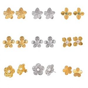 <span class=keywords><strong>Orecchini</strong></span> Vintage da Donna in Acciaio Inossidabile Placcato Oro 18K <span class=keywords><strong>con</strong></span> Design a Margherita - Product Image 5