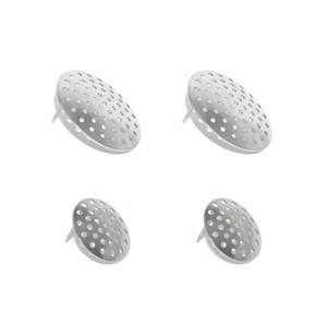 Boucles d'oreilles creuses en acier inoxydable, base en maille, grande taille, accessoires de bijoux DIY - Product Image 1