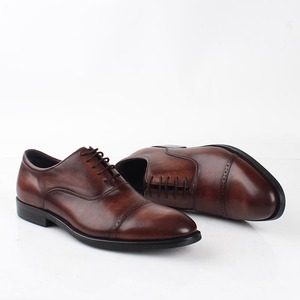 Chaussures Oxford en cuir de vache authentique à bout pointu avec semelle amortissante et doublure respirante pour hommes, chaussures de ville et habillées - Product Image 6