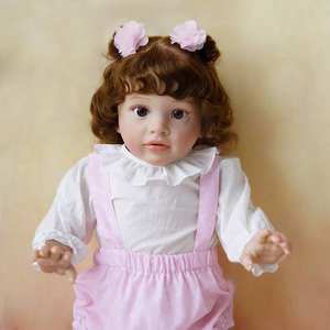 Poupée bébé reborn fille réaliste en vinyle de silicone peint en 3D de 24 pouces avec corps entier en coton - Product Image 2