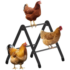 Soporte para gallinas de metal resistente, ajustable, para uso en gallineros de jardín, de acero al carbono negro. - Product Image 5