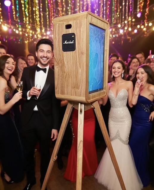 18.5 Inches Screen Wood Paint Color DSLR Camera Photo Booth for Party Photobooth Wedding Wood Vintage Photo Booth Price