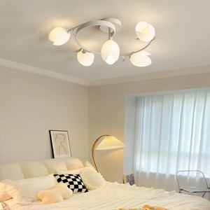 Plafonnier LED Dyedding, design floral vert, lustre multi-têtes pour chambre à coucher, éclairage domestique de style nordique - Product Image 3