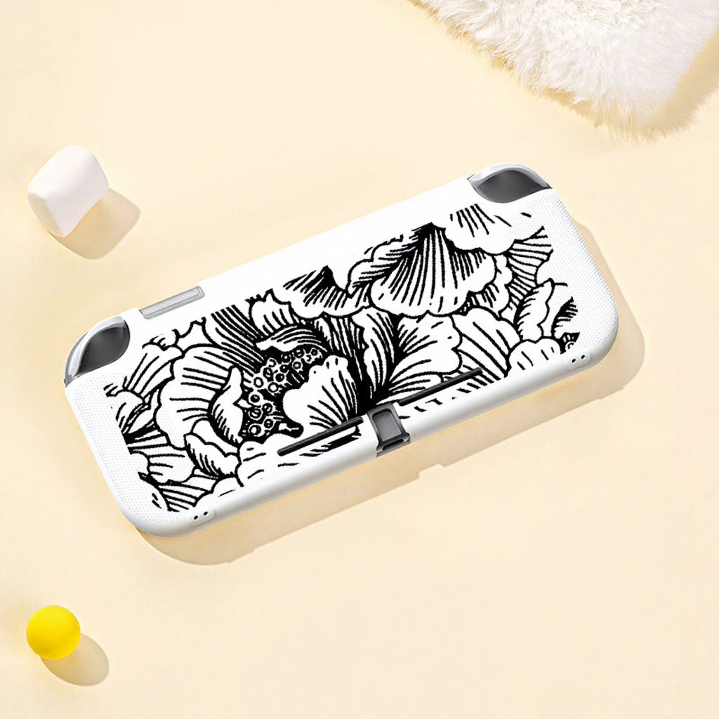 [Blanco-Negro Dudan]-Lite Funda Suave Agradable al Tacto con Cordón