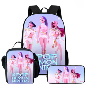 Sac à dos Anime K-pop <span class=keywords><strong>Devil</strong></span> Hunter, trois pièces, sac d'étudiant, sac d'école, sac de loisirs léger, sac de voyage - Product Image 2
