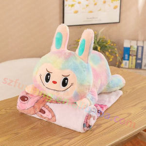 Venta al por mayor Gran oferta dibujos animados Anime aire acondicionado almohada 2-en-1 cojín de oficina siesta almohada colorida mantas - Product Image 5