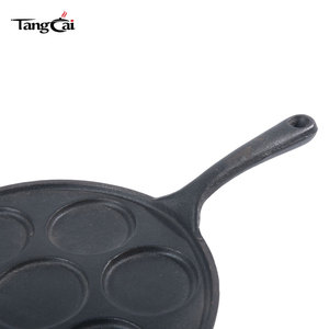 Mini padella per pancake da 7 porzioni <span class=keywords><strong>in</strong></span> <span class=keywords><strong>ghisa</strong></span> pretrattata con sette sezioni da 2,5 pollici di diametro per cupcake e cottura casalinga - Product Image 3