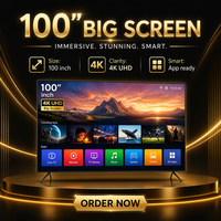 Téléviseur intelligent 4K UHD de 100 pouces avec rétroéclairage LED, écran large LCD et Wi-Fi pour l'hôtellerie et le divertissement à domicile